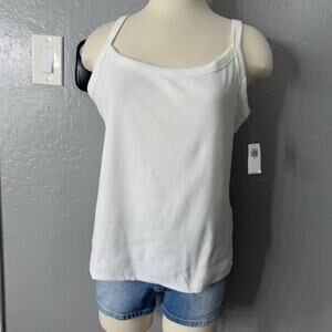 Old Navy Womens Casual Fitted Tank Top, White, XL